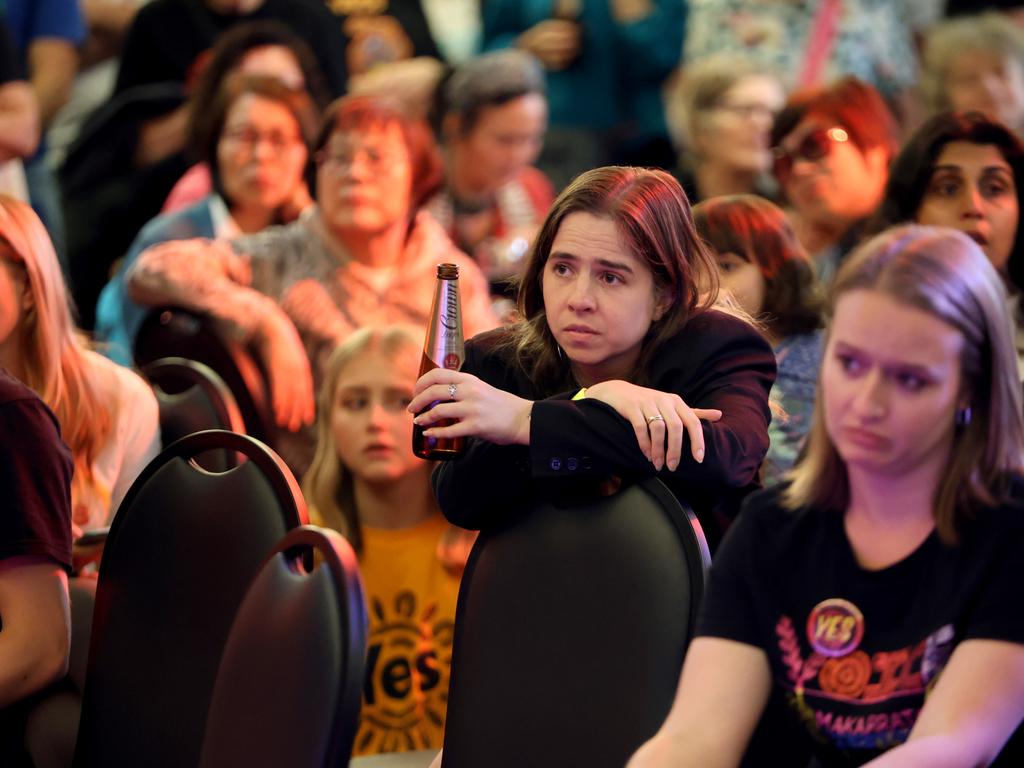 Yes supporters react as the results come in. Picture: Damian Shaw