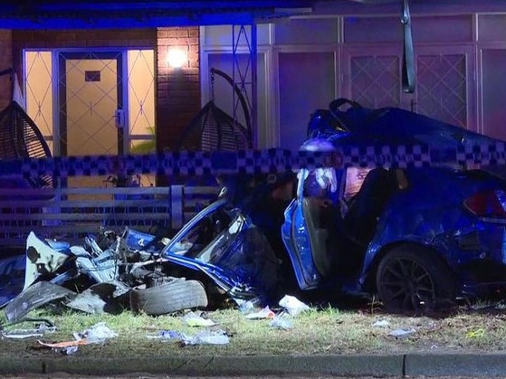 Two children have died following a single vehicle crash in Monterey, NSW, on August 25, 2023. Picture: Nine