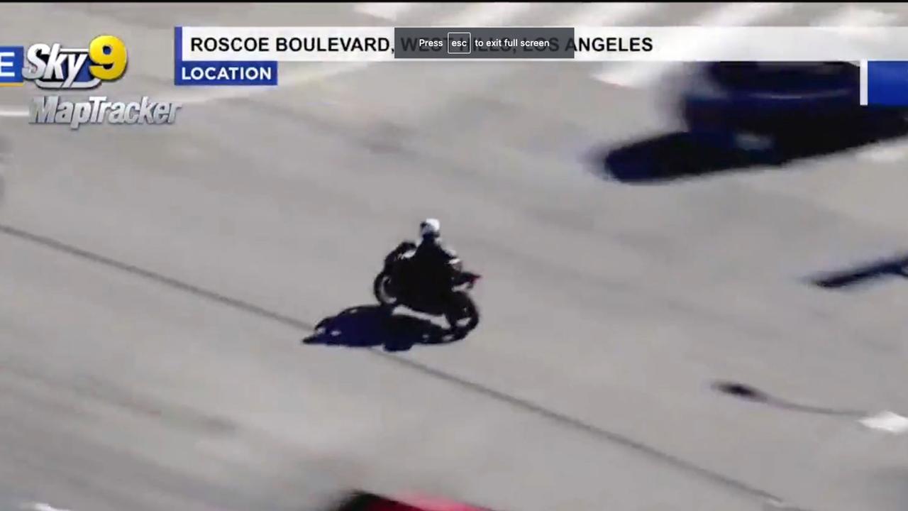 A motorcyclist got into a deadly crash after being chased by the LAPD. Picture: CBSLA