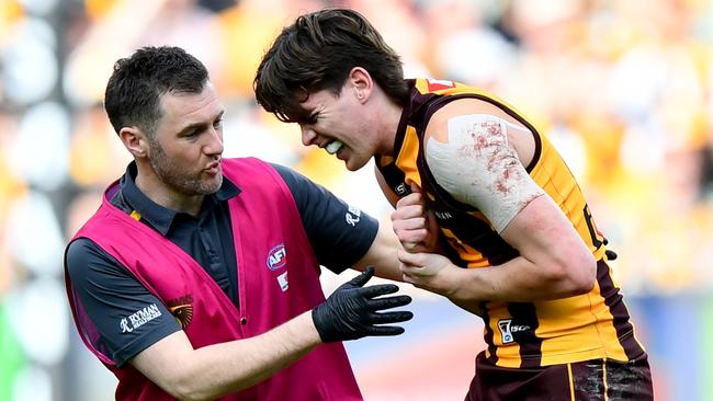 Hawthorn star Will Day will have surgery on his injured collarbone after he was hurt in the round 23 clash against Richmond. Picture: Josh Chadwick / Getty Images