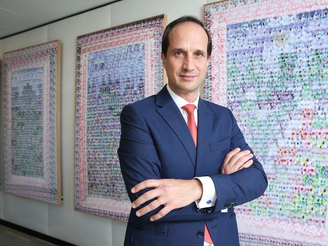 13/08/2020. AMP CEO Francesco De Ferrari, photographed at their offices in Sydney on profit results day. Britta Campion / The Australian