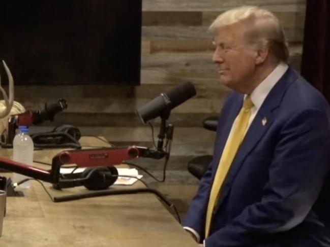 Joe Rogan interviewing Donald Trump on his podcast. Picture: YouTube