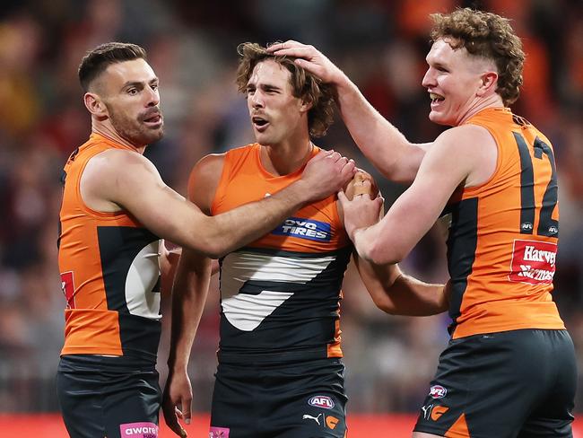 The 24-year-old had well and truly earned his place as a starting midfielder for Adam Kingsley’s side by season’s end. Picture: Matt King/AFL Photos/via Getty Images