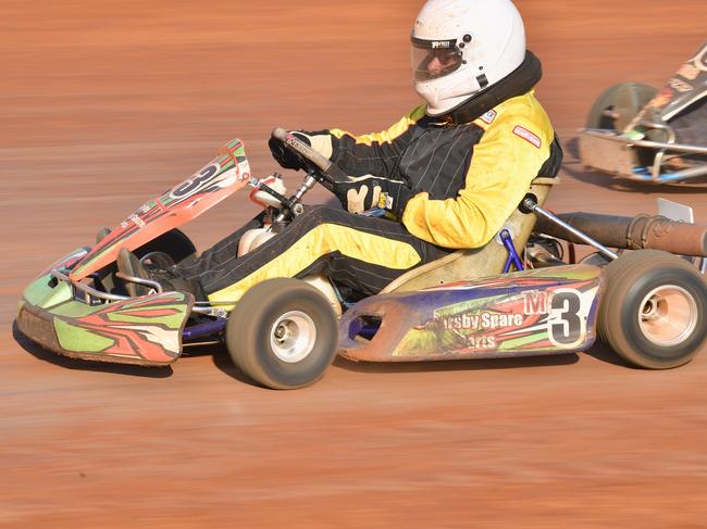 Steve pictured racing at the 2019 SKAA Qld Titles at Maryborough Speedway in the Standard Heavy category.