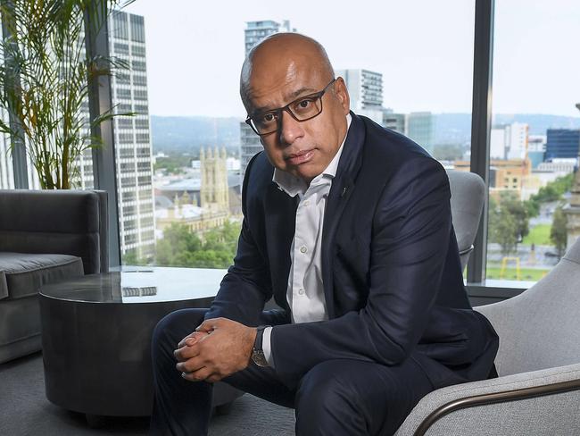 Sanjeev Gupta poses in his city office on the 10th floor of the EY  building in Adelaide Tuesday,October,22,2024.Picture Mark Brake