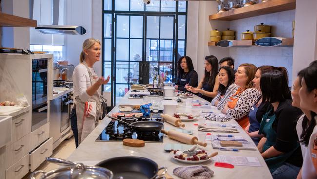 The French Food Coach, Alison Maher, conducts a class inside Bondi Junction’s luxe Williams-Sonoma store.