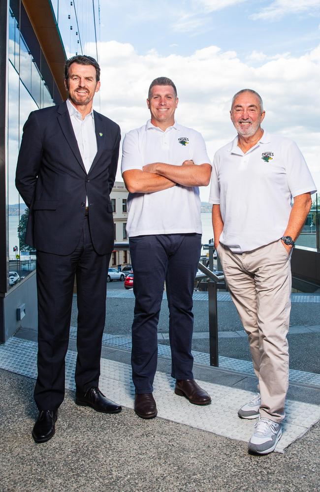 Brendon Gale, Todd Patterson and Derek Hine. Picture: Linda Higginson