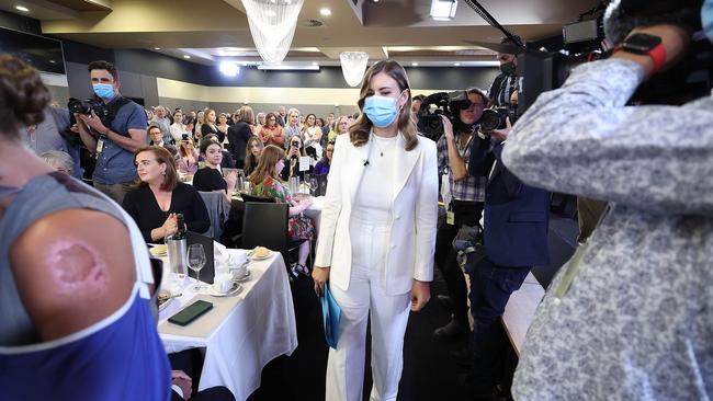 Brittany Higgins makes her way among guests at the National Press Club. Picture: Gary Ramage