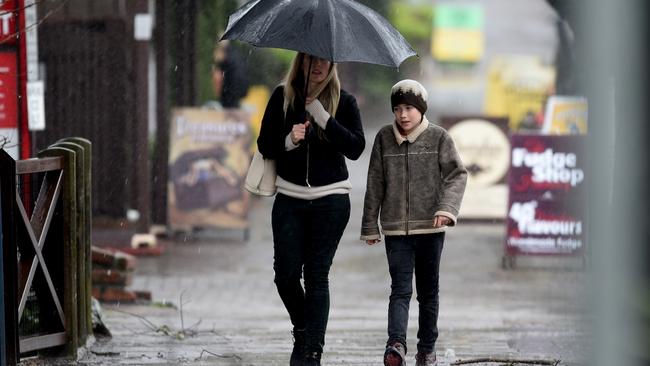 Hahndorf in the Adelaide Hills copped a battering as rain lashed South Australia. Picture: Wundke