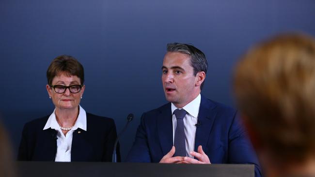 Commonwealth Bank CEO Matt Comyn and chair Catherine Livingston. Picture: Britta Campion. 