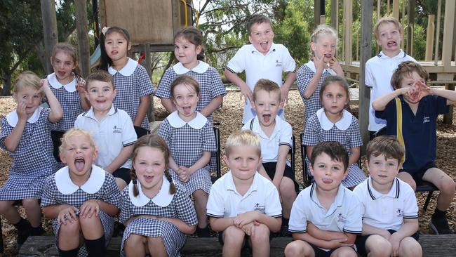 St Thomas Primary School Prep Colleen Back row L-R: Charlotte Bell, Chelsea Douglas, Ava Wilkens, Dominic Lamanna, Ella Traynor, Lachlan Fletcher. Middle row: Matilda Sims, Ryder Wright, Caitie Holmes, Patrick Heber, Ivy-Rose Hughes, Henry Smith. Front row: Maia Bretthauer, Charli Tester, Jack Horvat, Jordan Roberts, Quinlan Montgomery.