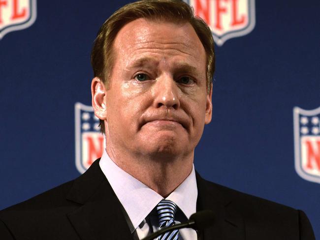 National Football League Commissioner, Roger Goodell, addresses the media Friday, Sept. 19, 2014, New York, about the spousal abuse and child abuse issues affecting the NFL. (AP Photo/The Record of Bergen County, Carmine Galasso)