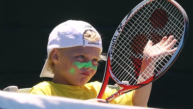 A young Cruz at the Davis Cup. Picture: Wayne Ludbey