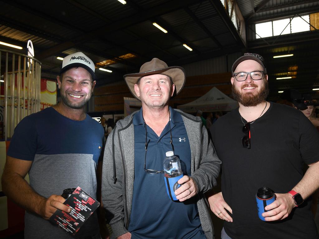 Matthew Crooks, Michael Crooks and Darcy Stevenson. Meatstock Festival, Toowoomba showgrounds. April 2022