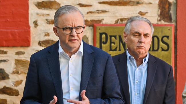 Prime Minister Anthony Albanese touring Magill Estate with Don Farrell. Picture: Brenton Edwards