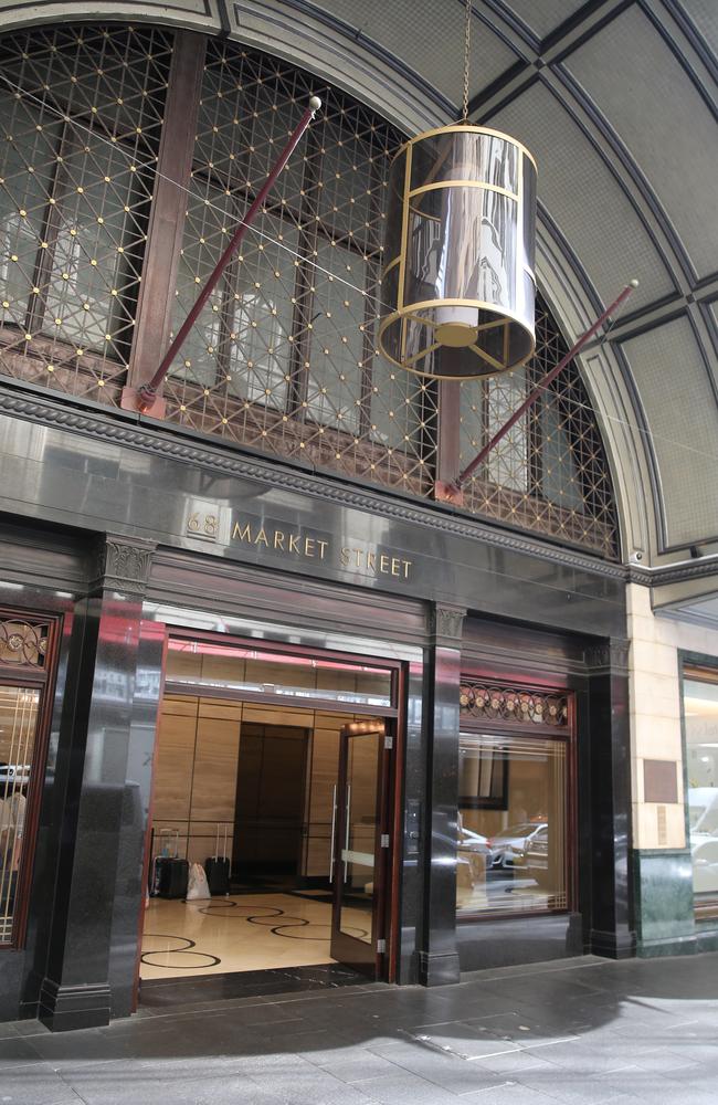 The Swissotel Hotel on Market St in Sydney, which is believed to be the scene of the murder. Picture: John Grainger