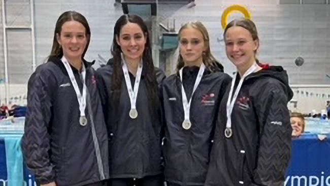 Alstonville Swimming Club took 2nd place in the 4x100 freestyle relay: Niquola White, Abbie Yourell, Poppy Robinson, Alanna Bromhead.