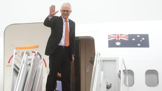 Malcolm Turnbull departs Andrews Air Force Base outside the capital after his three-day visit to Washington. Picture: Nathan Edwards