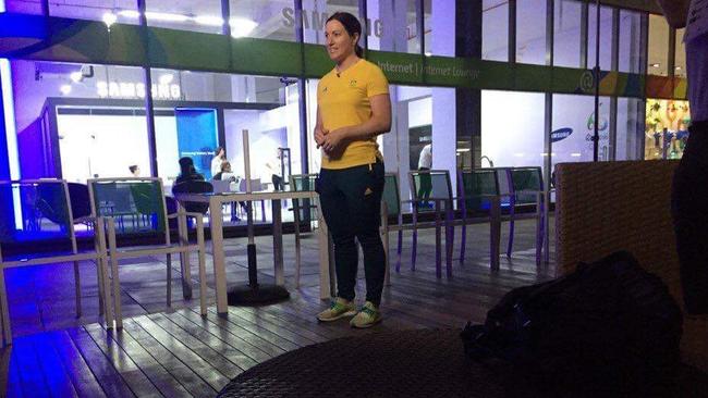 Media interviews for Anna Meares after the final race of her Rio Olympic campaign. Picture: Supplied
