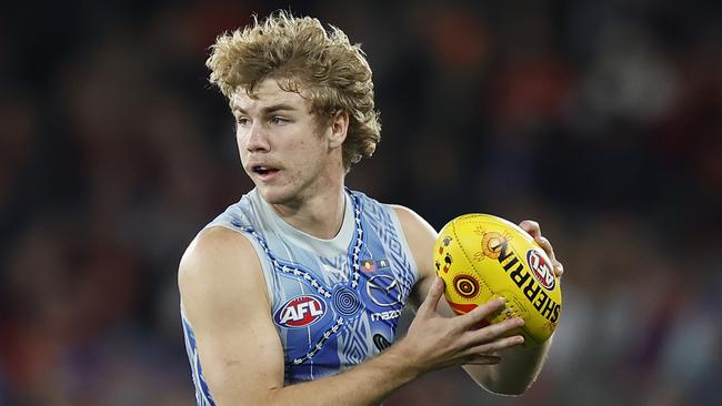 It's been a tough introduction to the AFL for No. 1 draft pick Jason Horne-Francis. Picture: Mike Owen/AFL Photos/via Getty Images