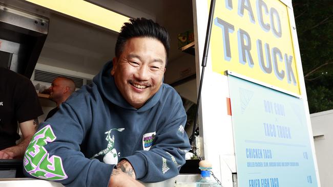 The “Godfather of Food Trucks" Roy Choi at the Don Julio Food Truck Fiesta in The Rocks today. Picture: Tim Hunter.