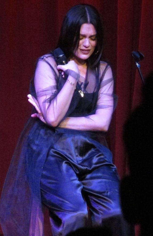 Jessie J gave an emotional, two-hour acoustic gig in front of around 200 fans at The Hotel Cafe in Los Angeles, just a day after she miscarried. Pictured: Jessie J BACKGRID