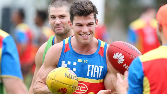 Gold Coast Suns doing a skills sessions ahead of Thursday's NAB Challenge game against West Coast. Photo of Jaeger O'Meara. Pic by Richard Gosling