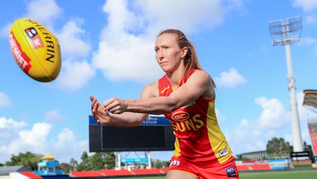 Tiarna Ernst. Suns AFLW players at all-in media day. Pic Tim Marsden