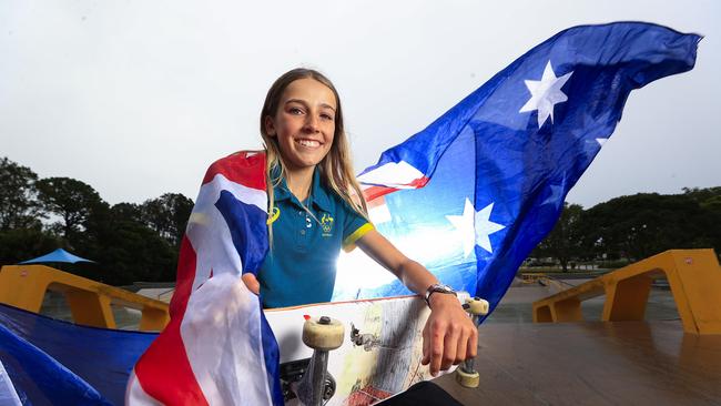 The Australian Olympic Skateboarding team was announced on the Gold Coast which includes Chloe Covell. Pics Adam Head