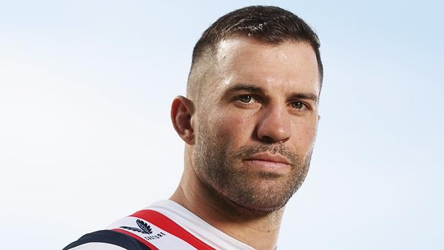 SYDNEY, AUSTRALIA - SEPTEMBER 09: James Tedesco of the Sydney Roosters poses during the 2024 NRL Telstra Premiership Finals Series Launch at Hickson Reserve on September 09, 2024 in Sydney, Australia. (Photo by Mark Metcalfe/Getty Images)