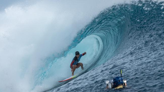 NOTE ONE TIME USE 3 AUG 24. Water filmer Samuel Smith capturing Jack Robinson in Paris. Picture: Tim McKenna