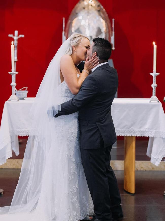 Dayna and Mikkel Isaac on their wedding day. Picture: Facebook