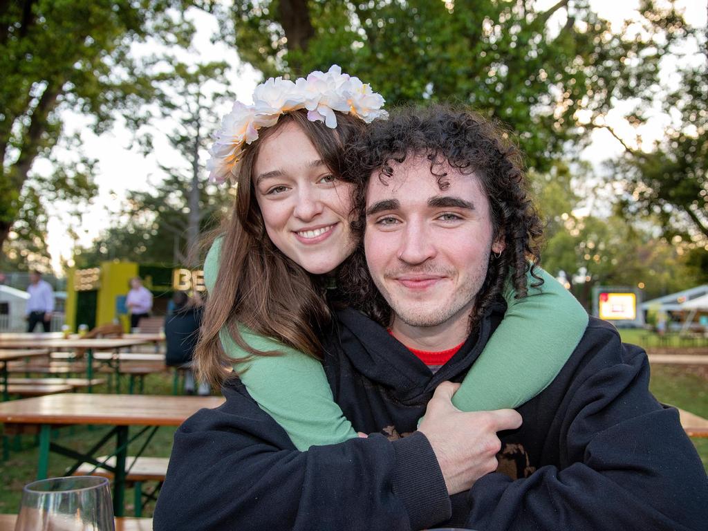 Cara Mainwaring and Manu Baber. Festival of Food and Wine, Queens Park, Toowoomba Carnival of Flowers. Friday September 9, 2022 Picture: Bev Lacey