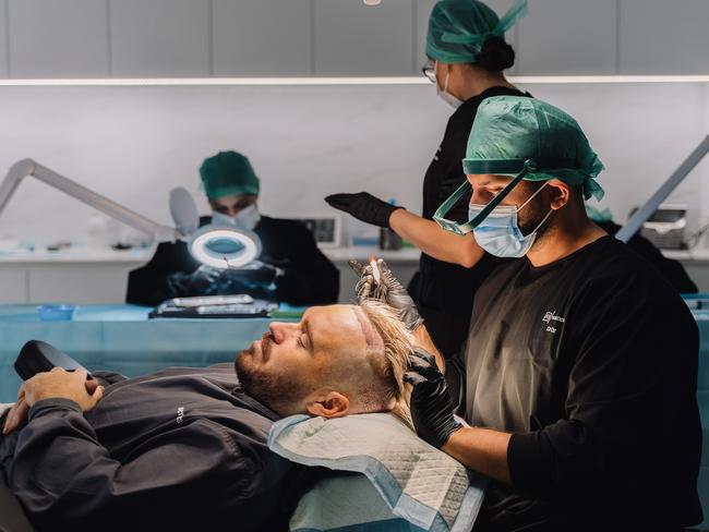 A ‘secret’ celeb-inspired procedure is on the rise among Aussie men. Picture: Supplied/Hair Doctors