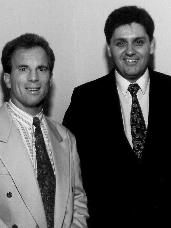 Johnny Gibbs and Ray Hadley in 1994.