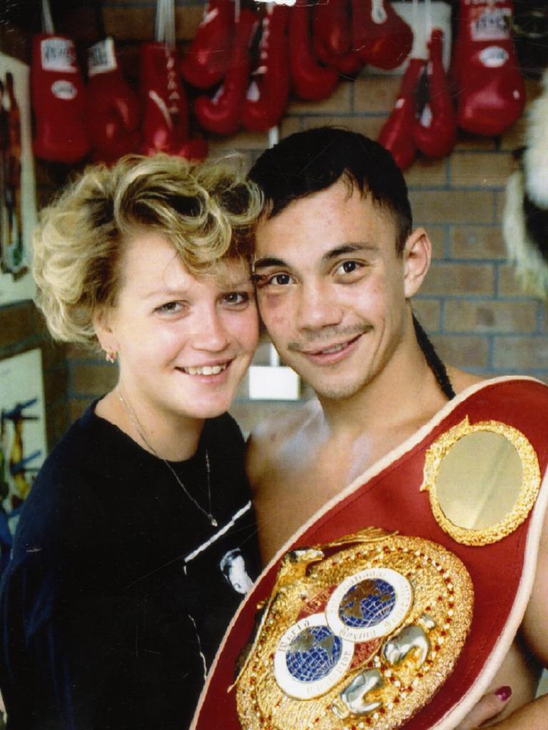 Kostya Tszyu and Natalia after he won the world title in 1995.