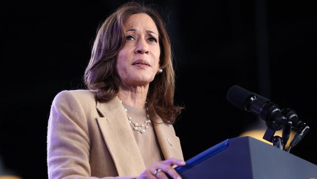 US Vice President and Democratic presidential candidate Kamala Harris speaks during a campaign rally in Charlotte, North Carolina. Picture: AFP