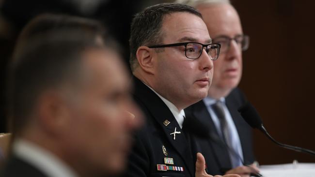 Alexander Vindman testifies before the house intelligence committee on Capitol Hill. Picture: Getty Images