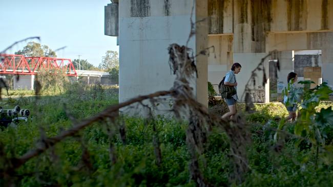 If you’ve ever been under Beenleigh Red Bridge then this scene might have looked familiar. Picture: Netflix