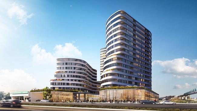 The East End development will consist of three towers right next to EastLink at the entrance to Ringwood. Picture: CHT Architects.