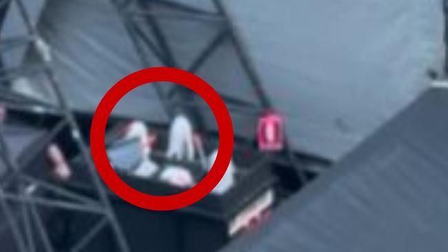 Taylor Swift has been sighted emerging from a cleaning cart ahead of her concert at the MCG.