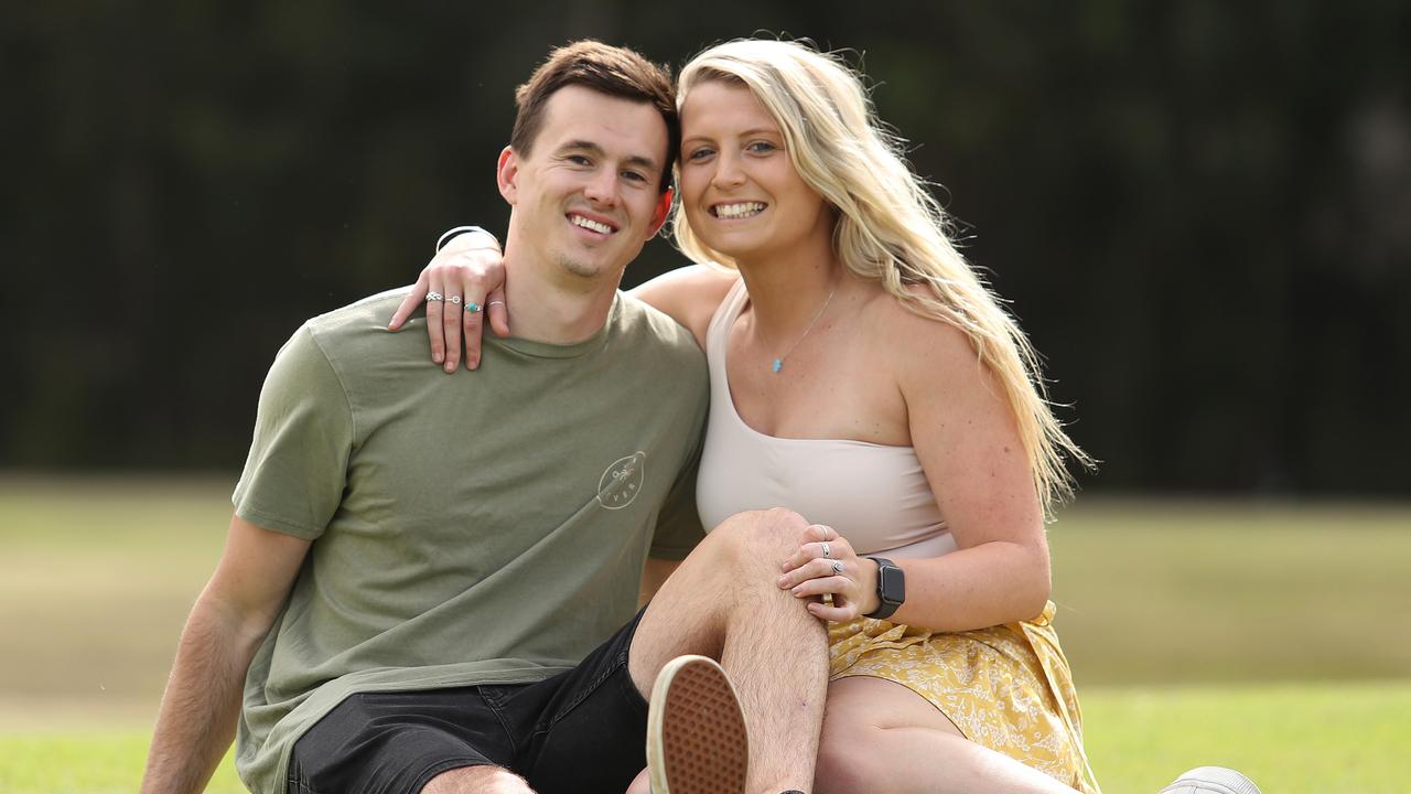 Sarah Bonnici and Nathan Hill – from holidays to home ownership. Picture: Brett Costello