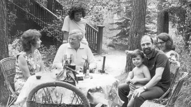 Kim Philby with his Russian wife, Nina, 20 years his junior, and standing Nishia, Israeli wife of Philby's son John. On the right are George Blake, his wife Ida, and their son Mischa.