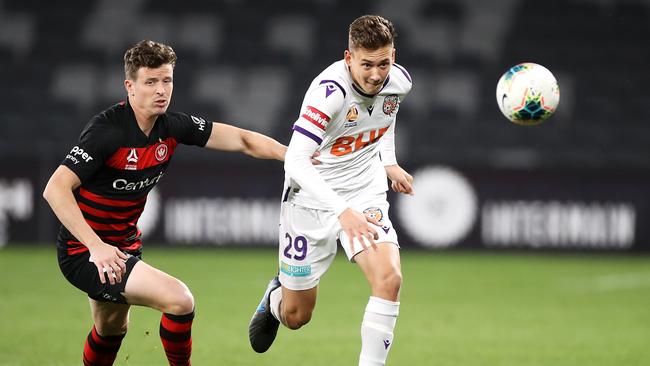 Kristian Popovic is the son of Socceroos champ Tony. Picture: Mark Kolbe/Getty Images