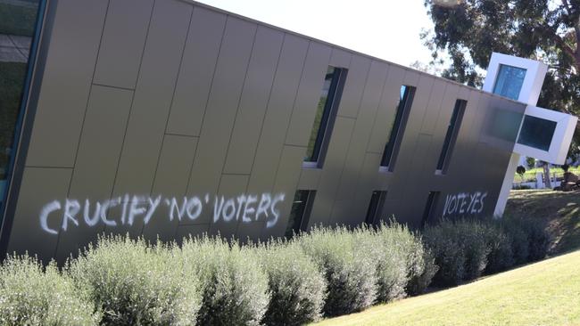 Waverley Baptist Church was been vandalised with pro same sex marriage graffiti. (Pic: supplied)