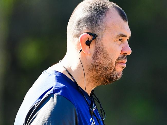 The Qantas Wallabies train at Wests Bulldogs Rugby Union Club, Brisbane. Head coach Michael Cheika. Photo: Rugby AU Media/Stuart Walmsley