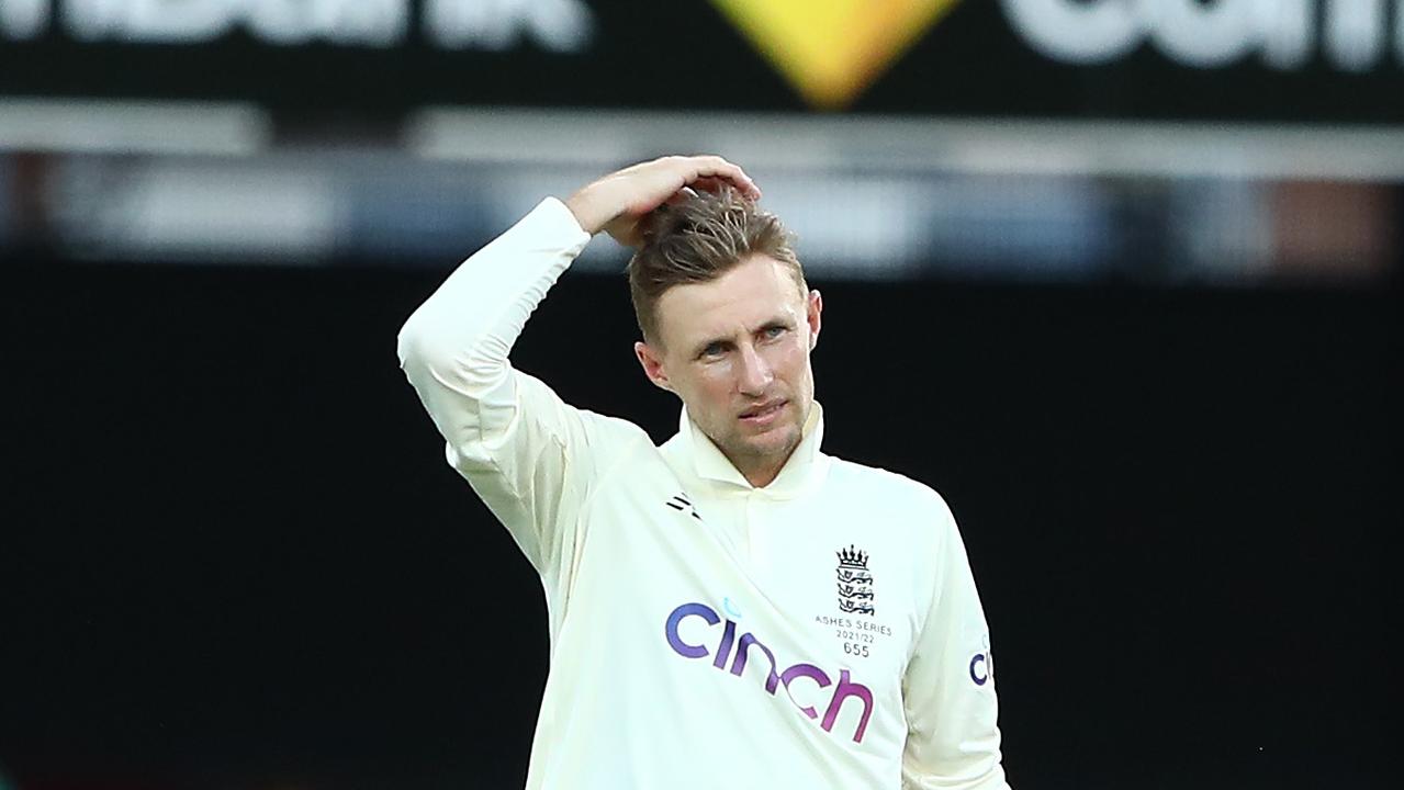 BRISBANE, AUSTRALIA - DECEMBER 09: Joe Root of England looks on during day two of the First Test Match in the Ashes series between Australia and England at The Gabba on December 09, 2021 in Brisbane, Australia. (Photo by Chris Hyde/Getty Images) (Photo by Chris Hyde/Getty Images)