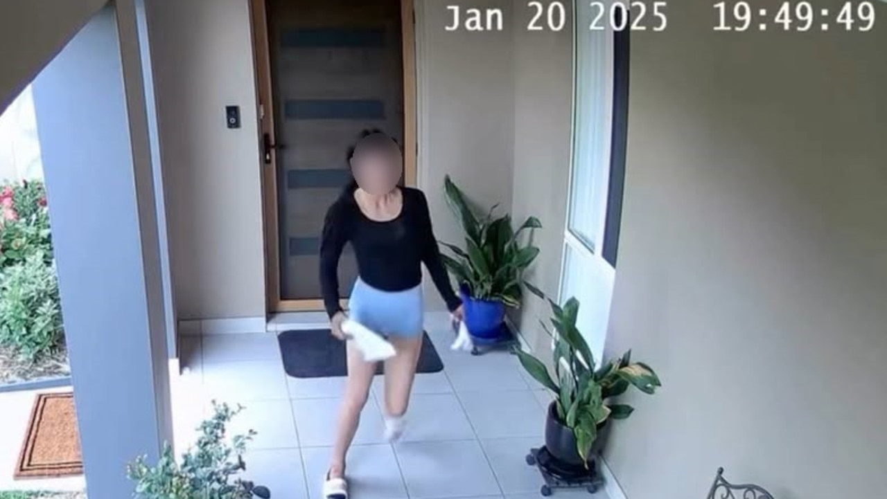 The woman was dressed in activewear when she allegedly stole a package and sunglasses from the porch. Picture: Facebook/Councillor Nathan Zamprogno