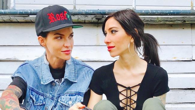 Ruby Rose and Jessica Origliasso of the Veronicas on the set of the video On Your Side