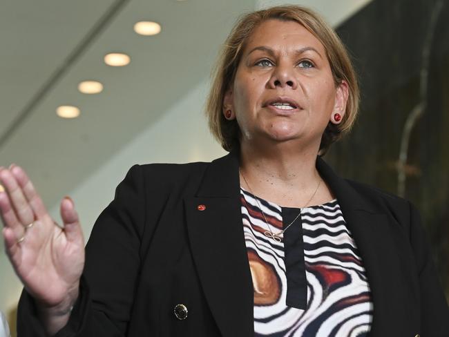 CANBERRA, Australia - NewsWire Photos - September 19, 2024: Australian Greens Senator Dorinda Cox, Senator David Shoebridge and Senator Mehreen Faruqi hold a press conference at Parliament House in Canberra. Picture: NewsWire / Martin Ollman